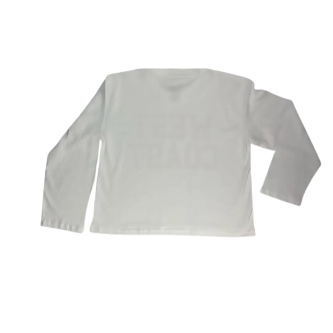 Sun Diego Long Sleeve West Coast Crop Tee - Whitepink