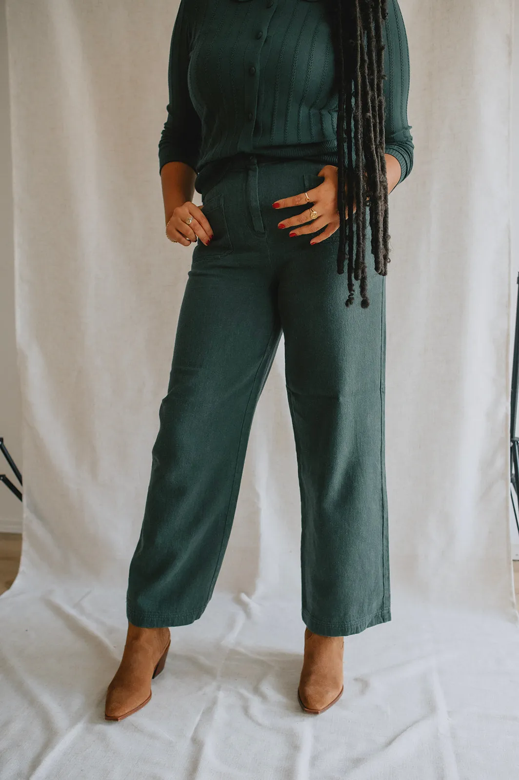 The Kunis Linen Pant - Pineneedle