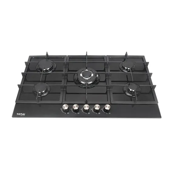 TOTAI 5 BURNER GAS HOB GAS ON GLASS - 03/TS5BNR-GG