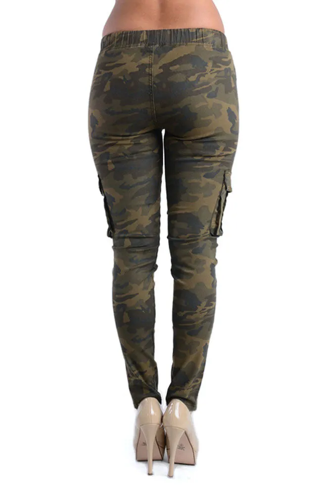 Women's Solid Skinny Cargo Jogger Pants