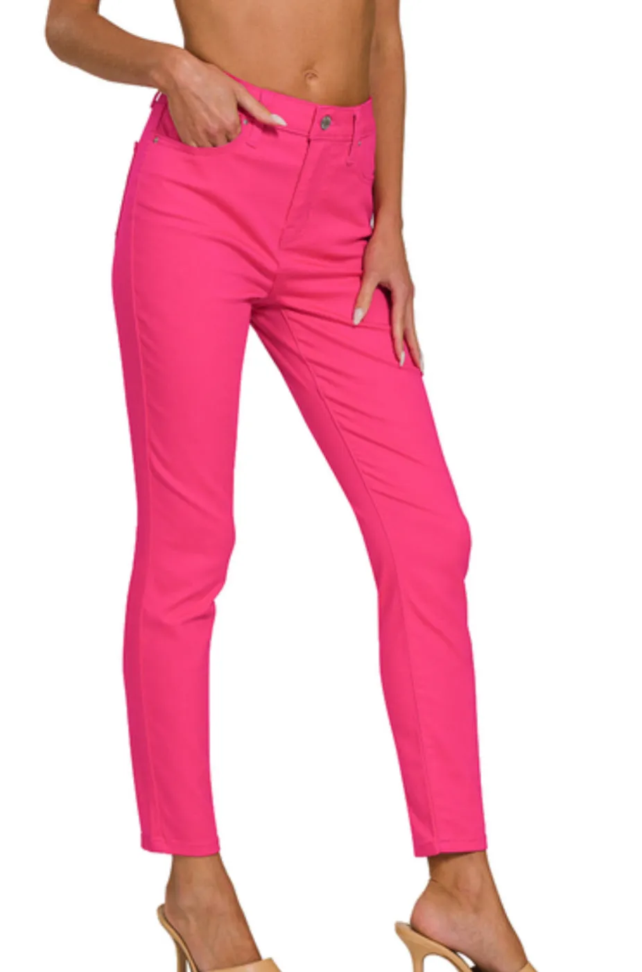 Zenana High-Rise Skinny Color Denim Pants (Multiple Colors)